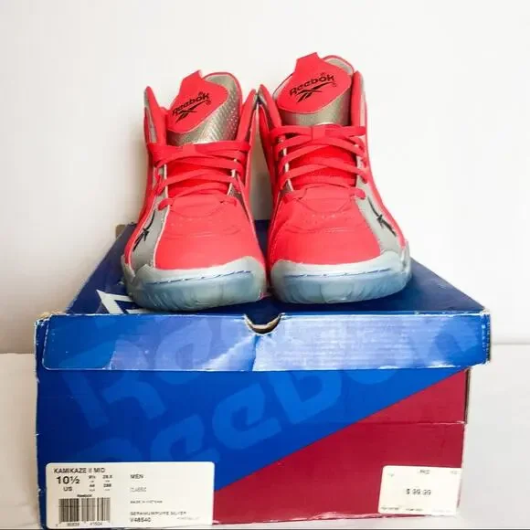 REEBOK Retro Vintage Y2K Kamikaze II Mid Red Fish Market Sz. 10.5 - Picture 4 of 8